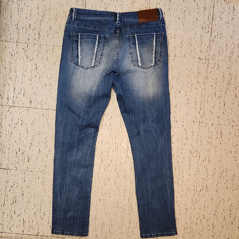 Desigual Distressed Slim Tapered Fit Jeans